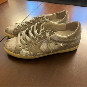 Silver matte sparkle Golden Goose sneakers